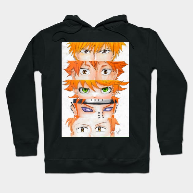 orange haired anime characters Hoodie by senpai_lvl3000